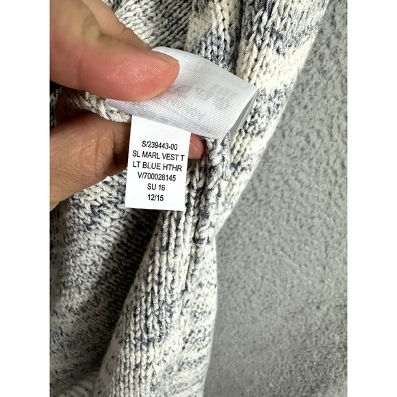 GAP Sweater Vest Womens XS Blue Striped Long Pockets Quiet luxury Minimalist - Picture 5 of 8